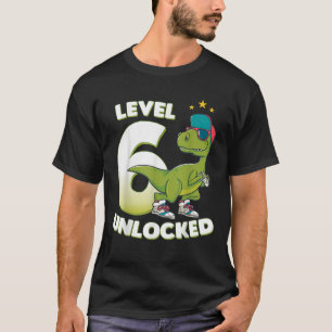 6th Birthday Dinosaur Rex 6 Years Old Boys Gift T-Shirt