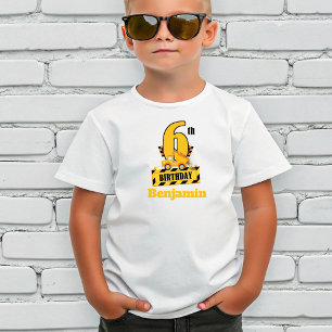 6th Birthday Dump Druck construction theme Party  T-Shirt
