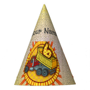 6th Birthday Dump Truck party hat