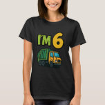6th Birthday Garbage Truck Kid Cartoon I'm 6 Six S T-Shirt<br><div class="desc">6th Birthday Garbage Truck Kid Cartoon I'm 6 Six Shirt</div>
