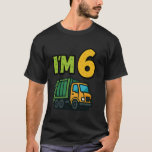 6th Birthday Garbage Truck Kid Cartoon I'm 6 Six S T-Shirt<br><div class="desc">6th Birthday Garbage Truck Kid Cartoon I'm 6 Six Shirt</div>