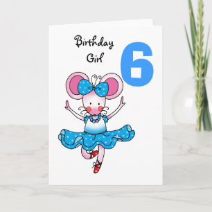 6th birthday gift for a girl, cute ballerina card