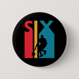 6th Birthday Gift Six Vintage Basketball 6 Year Ol Cm Round Badge