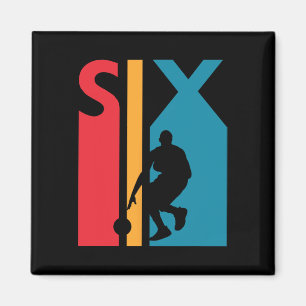 6th Birthday Gift Six Vintage Basketball 6 Year Ol Magnet