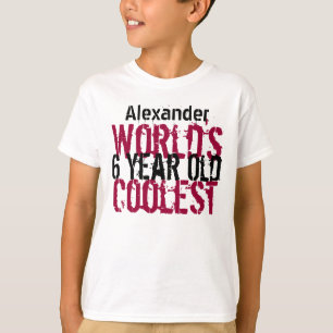 6th Birthday Gift World's Coolest 6 Year Old Boy T-Shirt