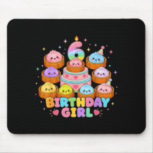 6th birthday girl kawaii dumpling anime birthday mouse pad