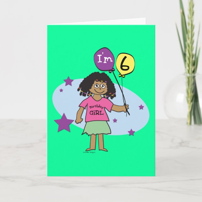 6th Birthday Girls Card (Front)
