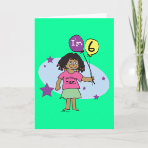 6th Birthday Girls Card