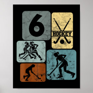 6th Birthday Girls Field Hockey 6 Years Of Hockey  Poster
