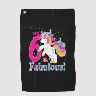 6th Birthday Girls Gift T-Shirt Golf Towel