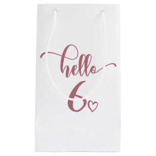 6th Birthday Girls Hello Six Cute 6 Years Old Kids Small Gift Bag