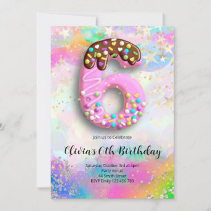 6th Birthday Girls Invitation