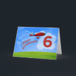 6th Birthday, Great Grandson, Red Aeroplane Card<br><div class="desc">Zoom in for birthday greetings for your great grandson on his 6th birthday! He will love this special card that says great grandson on the front.</div>