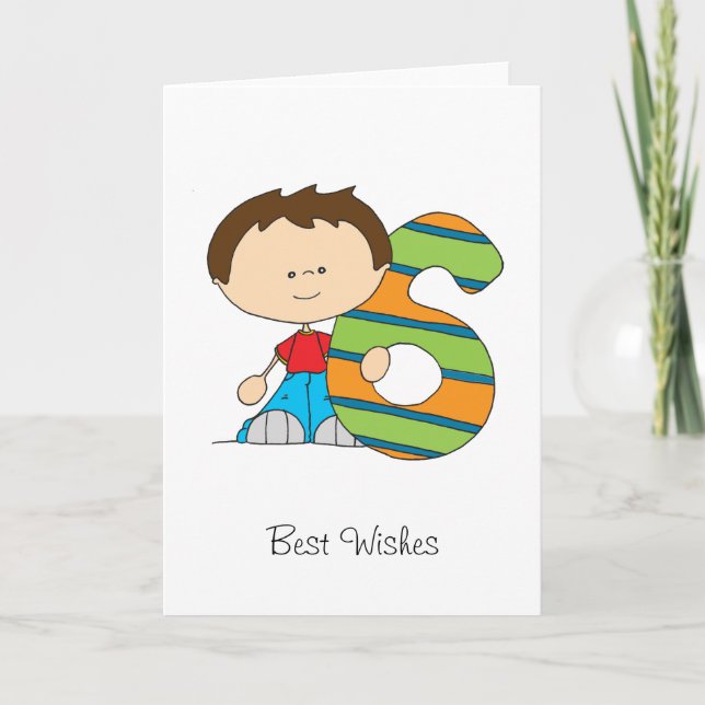 6th Birthday - Greetings card - Boy (Front)