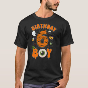 6th Birthday Halloween Spider Theme Party 6 Year O T-Shirt