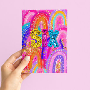6th Birthday Happy Birthday Girls Card