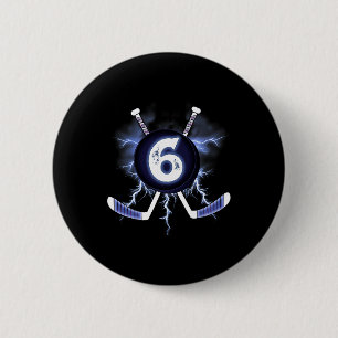 6th Birthday - Ice Hockey sport 6 years old Cm Round Badge