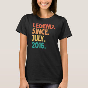 6th Birthday Legend Since July 2016 6 Years Old Vi T-Shirt