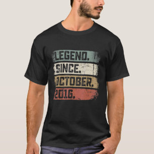 6th Birthday Legend Since October 2016 6 Years Ol T-Shirt