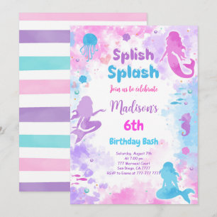 6th Birthday Mermaid Invitation
