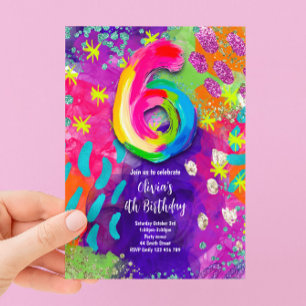 6th Birthday Painting Party Invitation