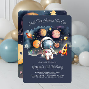 6th Birthday Party Outerspace Planets Invitation