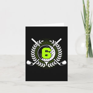 6th Birthday Party Sport Golf 6 Years Old For Kids Card