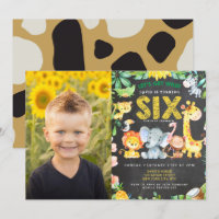 6th Birthday Party Zoo Jungle Animals Boy Photo