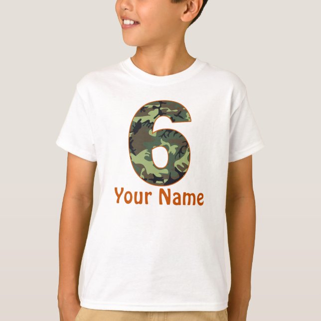 6th Birthday Personalised Camo Shirt (Front)