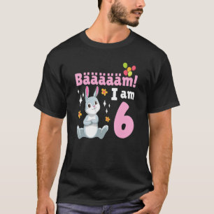 6th Birthday Rabbit Themed Birthday Party 6 Years T-Shirt