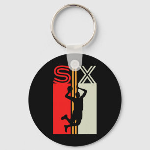 6th Birthday Retro Basketball 6 Years Old Boy Girl Key Ring