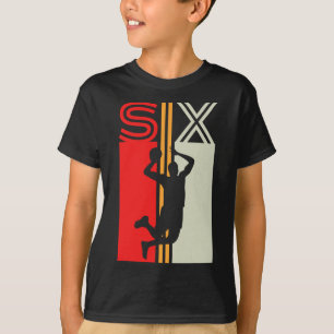 6th Birthday Retro Basketball 6 Years Old Boy Girl T-Shirt