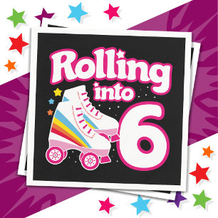 6th Birthday Roller Skating 6 Years Old Skate Napkin