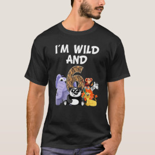 6th Birthday Safari Elephant Monkey Lion Giraffe T-Shirt