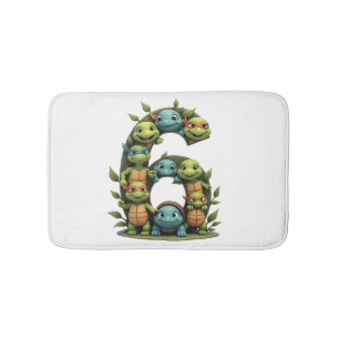 6th Birthday Sea Turtle Tortoise Theme Party 6 Yea Bath Mat