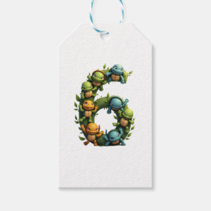 6th Birthday Sea Turtle Tortoise Theme Party 6 Yea Gift Tags