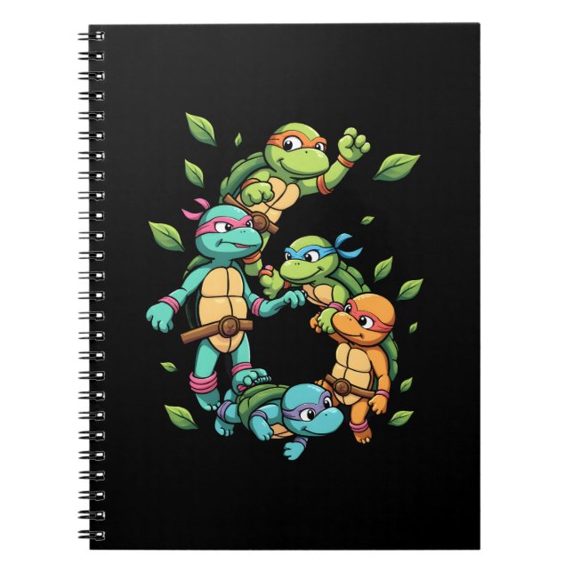6th Birthday Sea Turtle Tortoise Theme Party 6 Yea Notebook (Front)