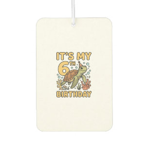6th Birthday Sea Turtle Vintage Engraving Design_1 Car Air Freshener