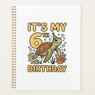 6th Birthday Sea Turtle Vintage Engraving Design_1 Planner