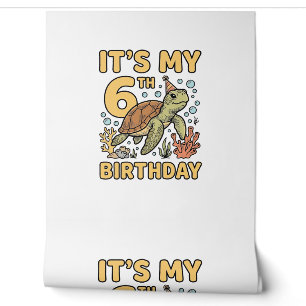 6th Birthday Sea Turtle Vintage Engraving Design_1 Wallpaper