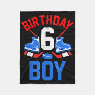 6th Birthday Shirt For Girls Boys 6 Yrs Old Ice Ho Fleece Blanket