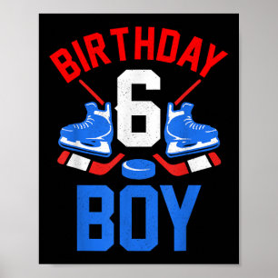 6th Birthday Shirt For Girls Boys 6 Yrs Old Ice Ho Poster