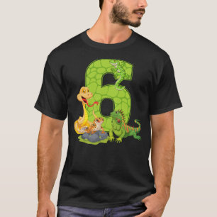 6th Birthday Snake Lizard Reptile 6 Year Old Birth T-Shirt