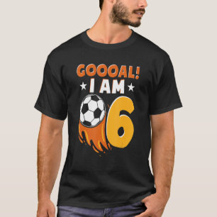 6th Birthday Soccer Themed Birthday Party 6 Years  T-Shirt