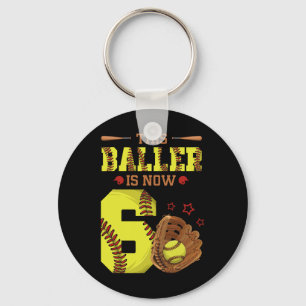 6th Birthday Softll This Ller Is Now Six Girl 6 Yr Key Ring