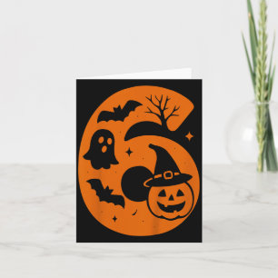 6th Birthday Spooky Halloween 6 Year Old Card
