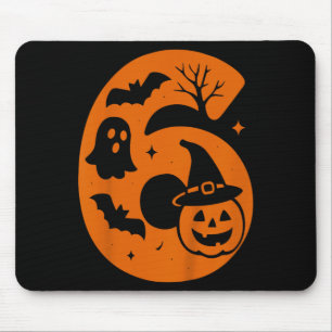 6th Birthday Spooky Halloween 6 Year Old Mouse Pad