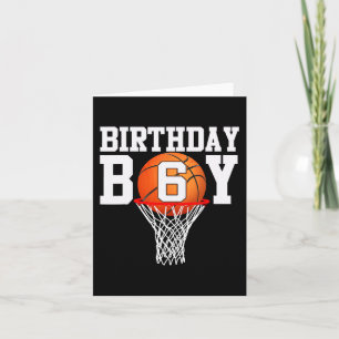 6th Birthday Sport 6 Years Old Basketball 6 Boys K Card