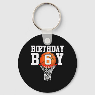6th Birthday Sport 6 Years Old Basketball 6 Boys K Key Ring