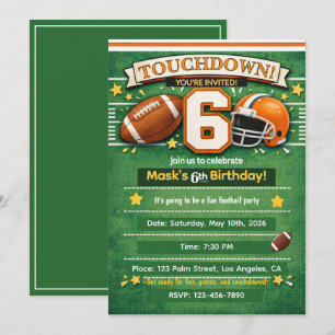 6th Birthday Sports Party Invitation